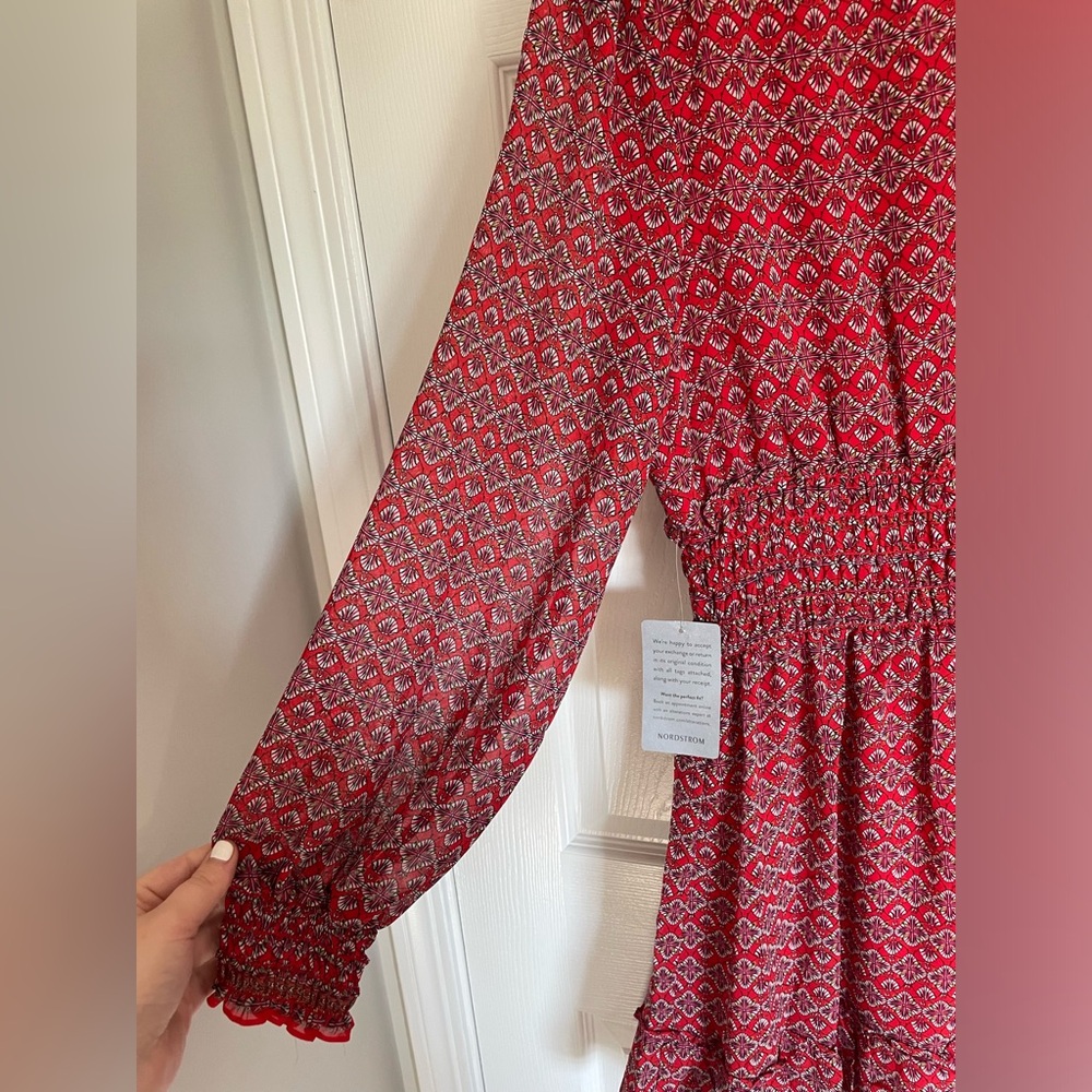 NWT Max Studio geometric floral red print dress - Picture 4 of 4